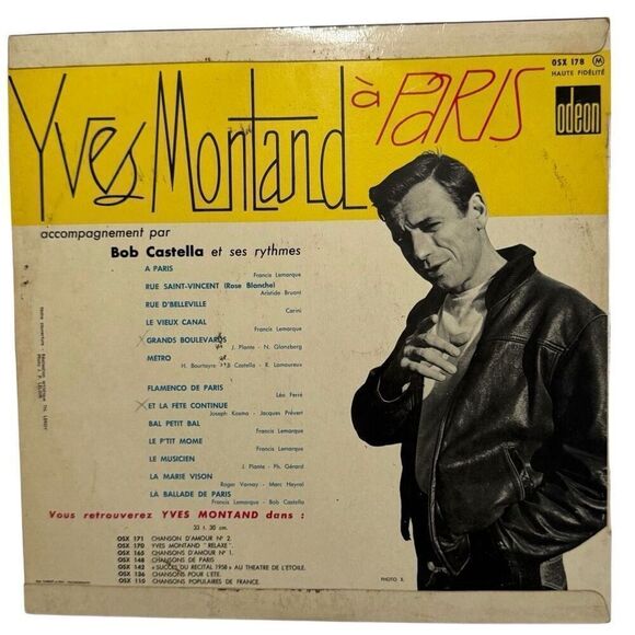 Yves Montand A Paris (Vinyl) Bonus Tracks 12" Album OSX 178 Odeon - Picture 2 of 8